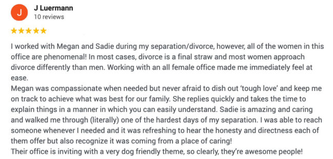 Google Review of Einstein Gibson Law Office